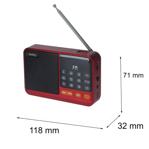 Radio Portabil Multifunctional Setty SFM-01M cu Bluetooth, FM, USB, MicroSD si Antena Retractabila, pentru Ascultare Acasa si in Calatorii [3]