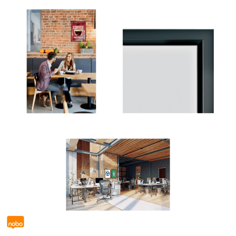 Rama click Nobo Impression Pro A3 din aluminiu, pentru perete, cu cleme cu profil redus, schimbare rapida a afisului, 320x17x445 mm, grafit [3]