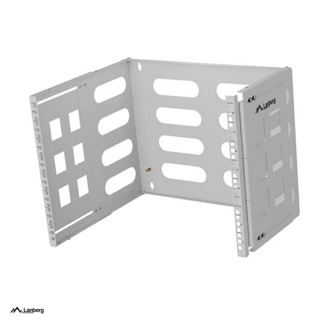 Rack-uri si accesorii - Rama rack de perete pliabila Lanberg 19 inch 8U, adancime reglabila 240-400 mm, sarcina pana la 12 kg, gri, FB01-5408-10S