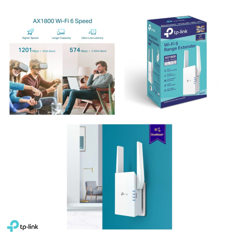 Range extender Wi-Fi 6 TP-Link RE605X, AX1800, dual-band 2.4 GHz si 5 GHz, 2 antene externe, port Gigabit Ethernet, mod Access Point, EasyMesh, RE605X [4]