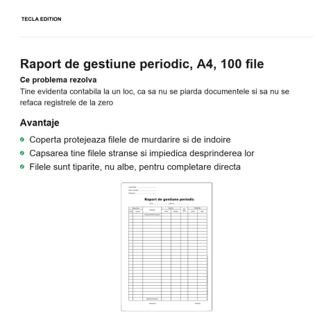 Raport de gestiune periodic, A4, 100 file [1]