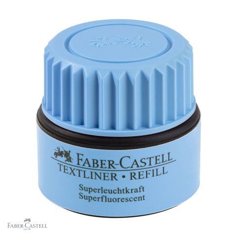 Refill markere - Refill textmarker albastru Faber-Castell 1549, cerneala pe baza de apa, 25 ml, pentru reincarcarea textmarkerelor