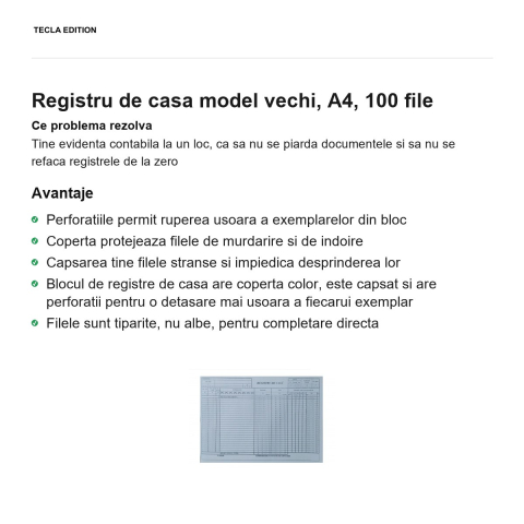 Registru de casa model vechi, A4, 100 file [1]