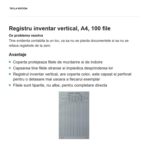 Registru inventar vertical, A4, 100 file [1]