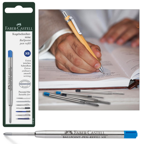Rezerva Albastra pentru Pix Faber-Castell, Metalica, Varf XB (Extra Gros), Document-Proof, in Blister [2]