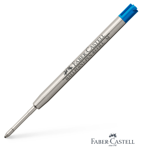 Rezerve si Mine pentru Pixuri - Rezerva Albastra pentru Pix Faber-Castell, Varf Metalic M, Capacitate Mare, Pentru Scris Professional