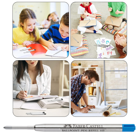 Rezerva Albastra pentru Pix Faber-Castell, Varf Metalic XB, Capacitate Mare Extra, Document-Proof [3]