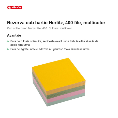 Rezerva cub hartie Herlitz, 400 file, multicolor [1]