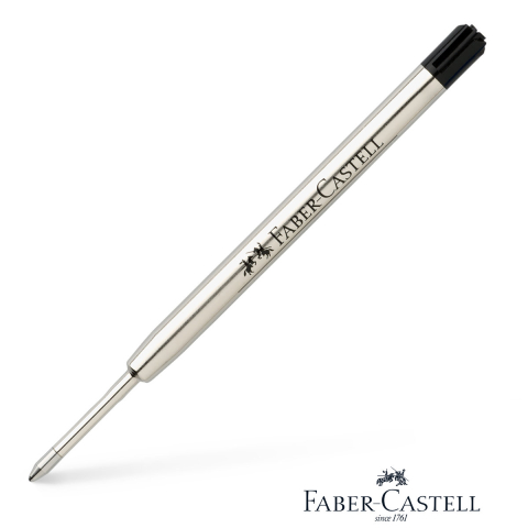 Rezerve si Mine pentru Pixuri - Rezerva pentru Pix Faber-Castell, Varf Metalic M, Negru, Capacitate Mare, Pentru Scris Professional