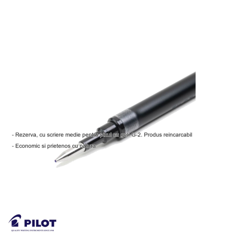 Rezerva pix cu gel Pilot G-2, scriere medie 0.7mm, cerneala albastra, reutilizabila [1]