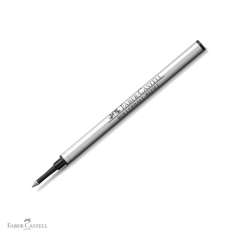 Mine pentru roller - Rezerva roller metalica Faber-Castell, cerneala pe baza de apa, scriere neagra, capacitate mare