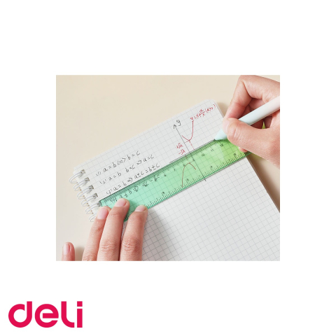 Rigla 20 cm Deli Neonup, plastic transparent cu gradient, pentru scoala si birou [4]