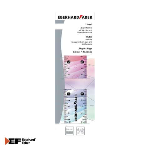 Birotica papetarie - Rigla flexibila 15 cm Eberhard Faber Rainbow, plastic rezistent, pentru scoala si birou