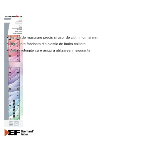 Rigla flexibila 30 cm Eberhard Faber Rainbow, plastic rezistent, pentru scoala si birou [2]