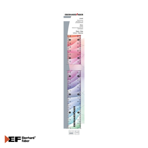 Birotica papetarie - Rigla flexibila 30 cm Eberhard Faber Rainbow, plastic rezistent, pentru scoala si birou