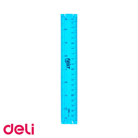 Desen tehnic si proiectare - Rigla flexibila Deli 20 cm, material PVC rezistent, cu carcasa pliabila, sistem metric si inch, pentru scoala