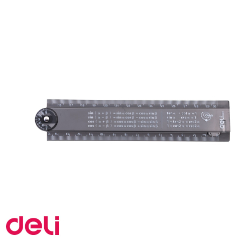 Rigla pliabila Deli Smart 30 cm, cu raportor integrat si formule matematice imprimate, pentru elevi [4]
