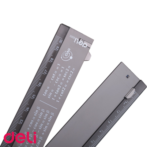 Rigla pliabila Deli Smart 30 cm, cu raportor integrat si formule matematice imprimate, pentru elevi [3]