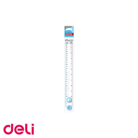 Rigla transparenta Deli, 30 cm, plastic, sistem metric, pentru scoala si birou [3]