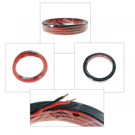 Rola 10 metri cablu pentru difuzoare si boxe, Speaker Cable, diametru 2 x 0.75 mm, rosu cu negru [1]