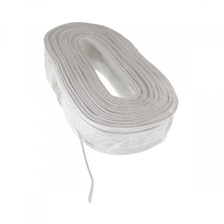Fara conectori - Rola 100 m cablu pentru difuzor, bifilar, 2 x 1.5mmp, alb