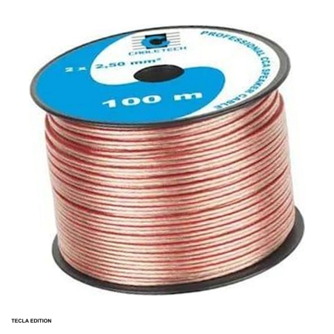 Rola 100m cablu boxe bifilar panglica transparent KAB0360, 2 x 2.5 mm [0]