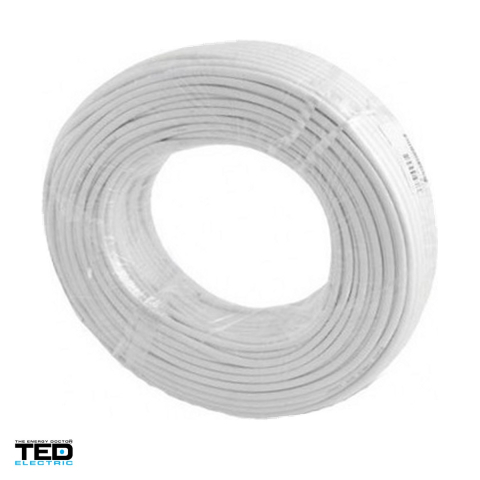 Rola cablu electric - Rola 100m cablu de alarma TED Electric 8 x 0,22 mm2 CCA, conductoare multifilare, ecranat, cu fir de masa, TED002327