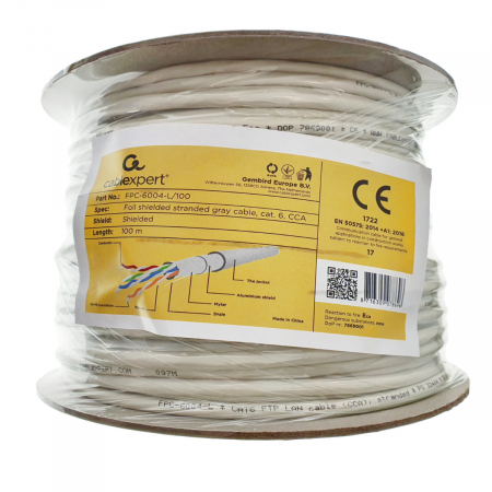 Cablu FTP ecranat , CCA, Cat6, Rola 100m, gri, FPC-6004-L/100 [2]