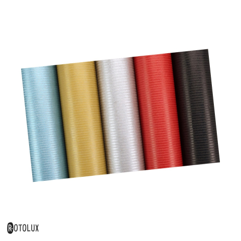 Hartie ambalare - Rola 2 m hartie de ambalaj Rotolux Kraft Colours, latime 70 cm, metalizata, reciclabila, 65 g/mp, modele kraft asortate