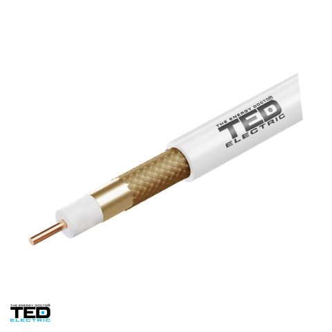Rola 305m cablu coaxial TED Electric RG6 TED002365, conductor cupru, tresa CCA, impedanta 75 ohmi [0]