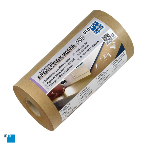 Rola autoadeziva inFO din hartie kraft, pentru protectia suprafetelor, 50 g/mp, 15 cm x 50 m [0]