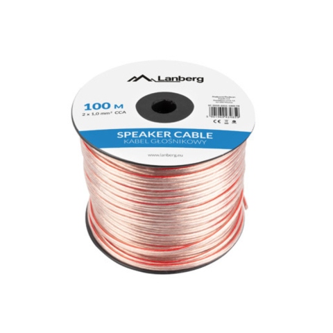 Cabluri audio - Rola Cablu Audio Boxe 2X1.0MM2 100M Transparent, pentru Transmisie Lunga si Instalatii Fixe, Cupru CCA