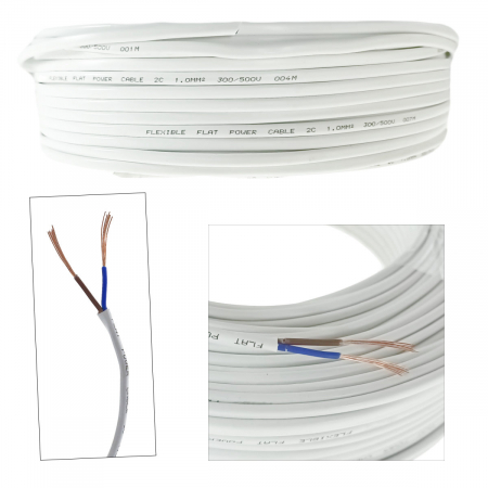 Rola cablu electric MYY-UP, 2 x 1 mm2, din cupru, 100m, CEMYY-UP2-1MM-WH, 2C, 300/500V, alb [3]