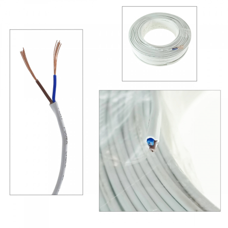 Rola cablu electric MYY-UP, 2 x 1 mm2, din cupru, 100m, CEMYY-UP2-1MM-WH, 2C, 300/500V, alb [2]