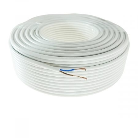 Rola cablu electric MYYM, 2 x 0.75 mmp, din cupru, lungime 100m, CEMYYM-2-0.75-WH, 2C, 300/500V, alb [2]