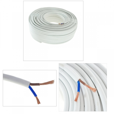 Rola cablu electric MYYM, 2 x 2.5 mmp, din cupru, 100m, CEMYYM-2-2.5MM-WH, 2C, 300/500V, alb [1]