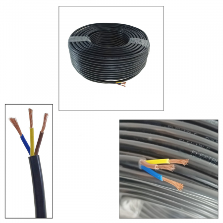 Rola cablu electric MYYM, 3 x 1.5 mmp, 100m, din cupru, CEMYYM-3-1.5MM-BK, 3C, 300/500V, negru [2]