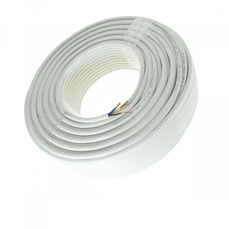 Cabluri alimentare curent - Rola cablu electric MYYM, 3 x 1.5 mmp, din cupru, 100m, CEMYYM-3-1.5MM-WH, 3C, 300/500V, alb