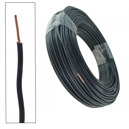 Rola conductor electric, 2.5 mmp, din cupru, 100 m, FE-40912-BK, negru [2]