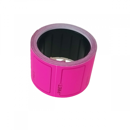 Rola cu etichete de pret autoadezive 1.5 x 3 cm, roz fluorescent [3]