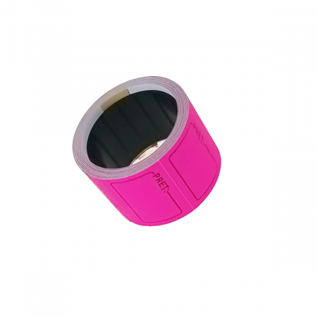 Etichete - Rola cu etichete de pret autoadezive 1.5 x 3 cm, roz fluorescent