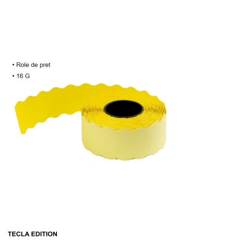 Rola etichete pret Tecla Edition, 26x16 mm, galben, 1000 etichete/rola, pentru etichetare rapida produse [2]