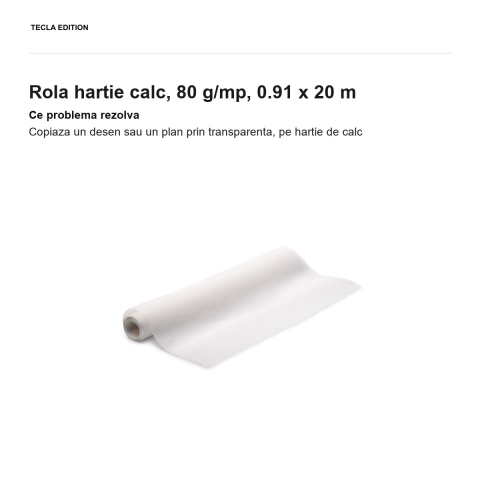 Rola hartie calc, 80 g/mp, 0.91 x 20 m [1]