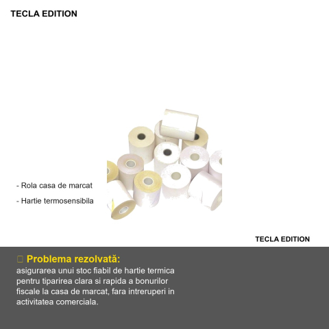 Rola hartie termica 57mm, 25m, Tecla Edition, pentru case de marcat [1]