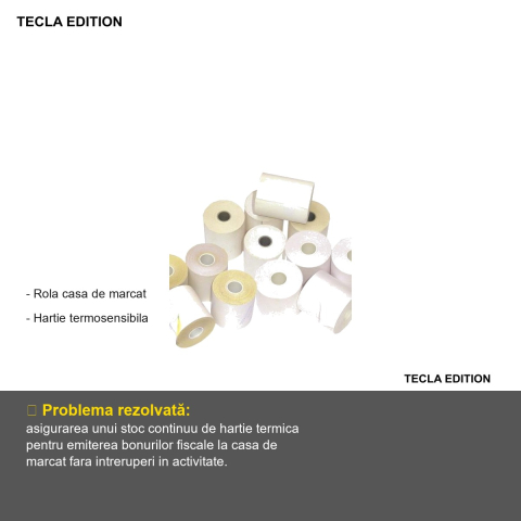 Rola hartie termica 57mm 30m Tecla Edition, pentru casa de marcat [1]