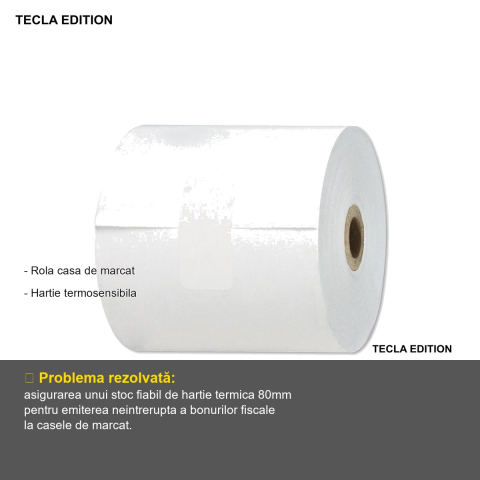 Rola hartie termica 80mm 60m Tecla Edition, pentru case de marcat [1]
