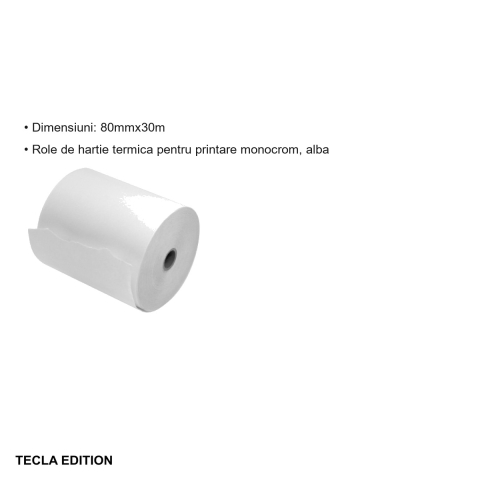 Rola hartie termica Tecla Edition, 80mm x 30m, pentru case de marcat si imprimante termice [2]
