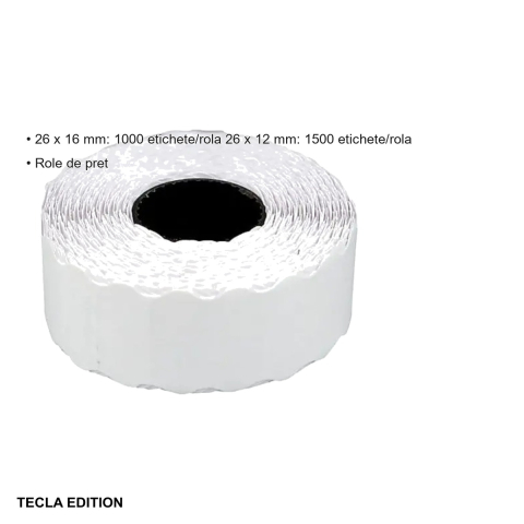Role de pret albe Tecla Edition, 26x16 mm, 1000 etichete pe rola, pentru etichetare rapida [2]