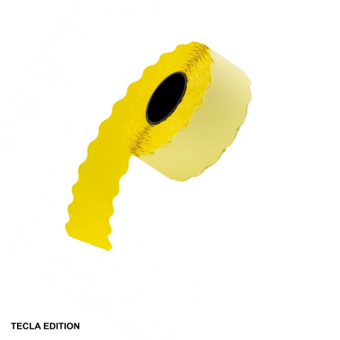 Etichete de pret si role autoadezive - Role de pret Tecla Edition 26x12 mm, galben, 1500 etichete pe rola, pentru etichetare rapida in magazine