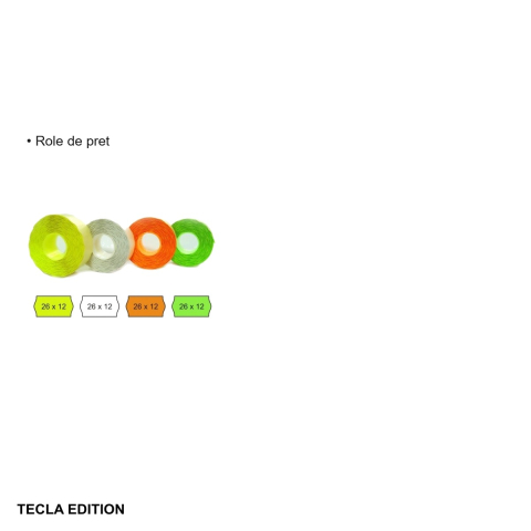 Role de pret Tecla Edition, 26x12 mm, verzi, 1500 etichete pe rola, pentru etichetare produse [2]